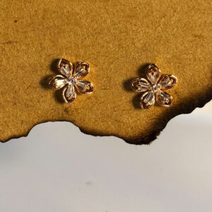 Crystal Flora Rosegold Studs