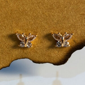 Crystal Butterfly Rosegold Studs