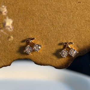 Crystal Cherry Rosegold Studs