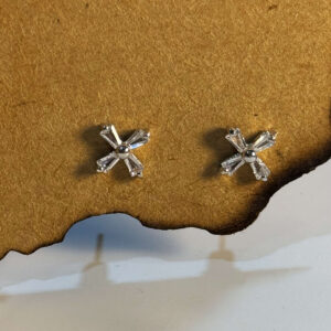 Crystal Edge Silver Studs