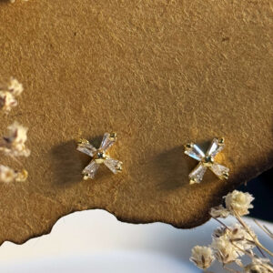 Crystal Edge Gold Studs