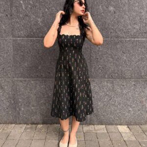 Aadi Flared Ikat Midi Dress
